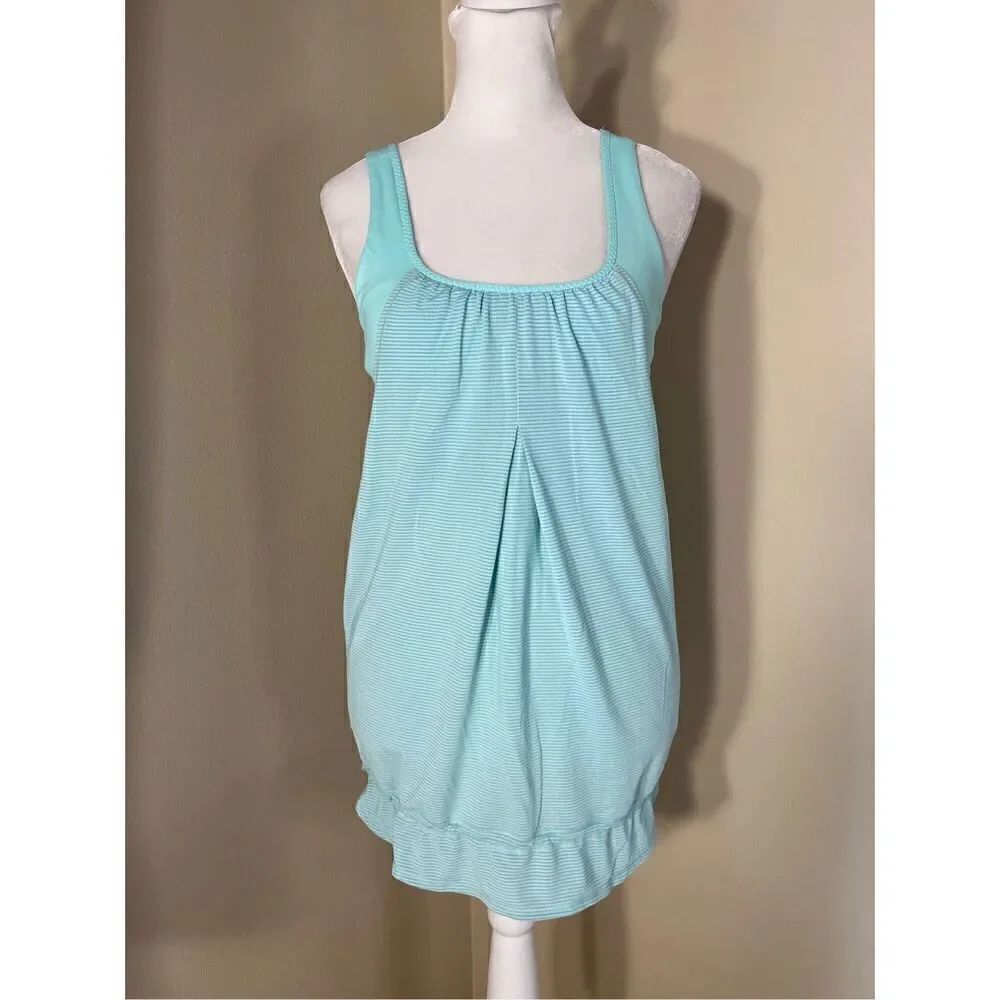 Lululemon Run Times Athletic Tank Top In Heathered Toothpaste (Mint) Size 6